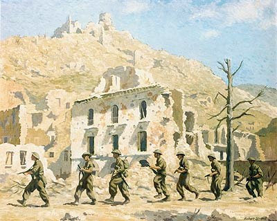 Men of 1/6th Surreys entering the town of Cassino