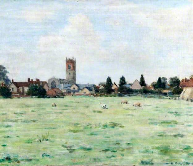 Nayland Village, Suffolk, seen over a Field