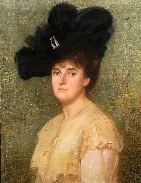 Portrait of a Lady wearing a Feathered Hat