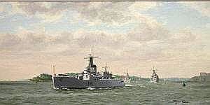 HMS Berwick (F.5) Leads the Squadron out of Plymouth