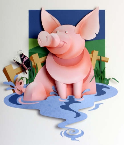 Pig Paper Sculpture