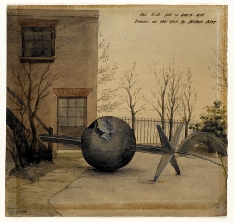 Fallen Time Ball in the Courtyard of the Royal Observatory, Greenwich