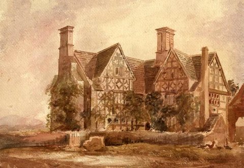 Old Manor House at Southam, Gloucestershire. Sketched from nature