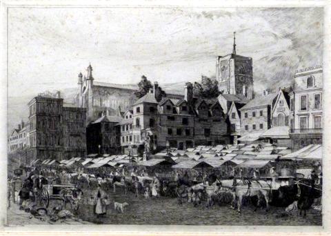Norwich Market and St Peter Mancroft Church