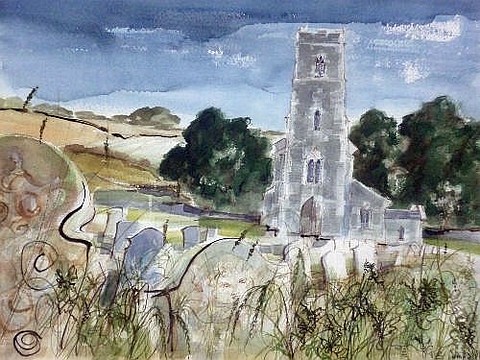 Church Tower in Landscape