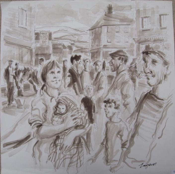 Study of Figures in a Street