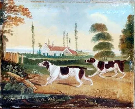 Dogs before a Country House