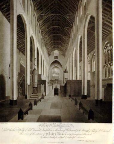 Interior view of St Mary's Church in Bury St Edmunds