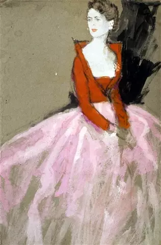 Female model in a pink ball gown